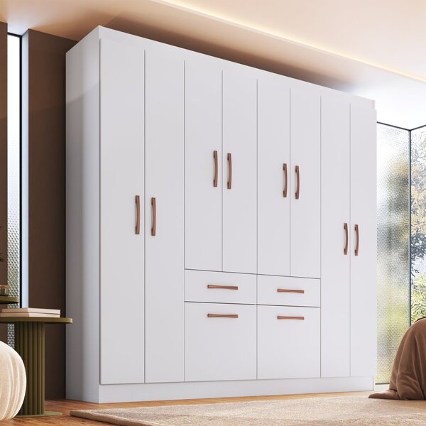 Guarda Roupa Casal 8 Portas 2 Gavetas 2 Basculante Catalunha