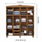 Guarda-roupa Casal 8 Portas 2 Gavetas Em Madeira Milão Mogno