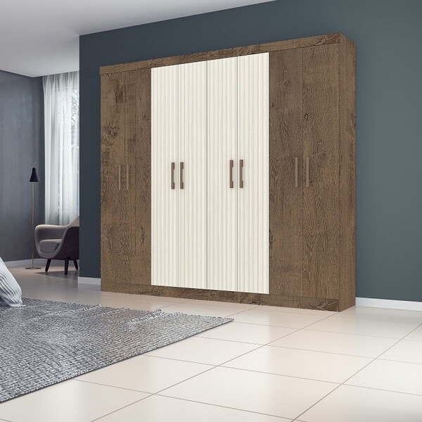 Guarda Roupa Casal 8 Portas 2 Gavetas Petrópolis Atualle