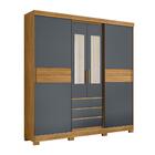 Guarda Roupa Casal 8 Portas 3 Gavetas Com Espelho Nápoles - F