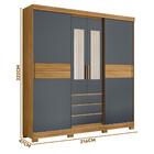 Guarda Roupa Casal 8 Portas 3 Gavetas Com Espelho Nápoles - F