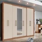 Guarda Roupa Casal 8 Portas 4 Gav Espelho Off White Carraro