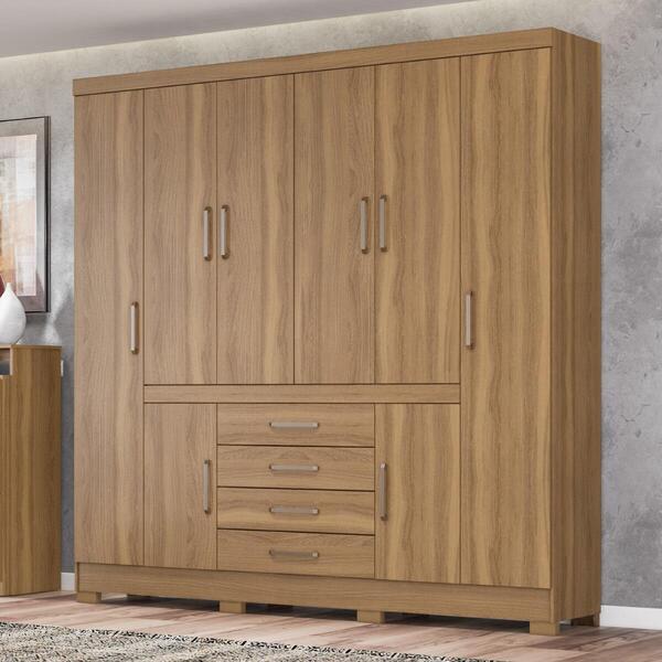 Guarda-roupa Casal 8 Portas 4 Gavetas 201cm Multimóveis Cr352
