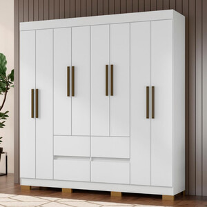Guarda Roupa Casal 8 Portas 4 Gavetas B24084 Araplac | Leroy Merlin