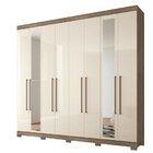 Guarda Roupa Casal 8 Portas 4 Gavetas Com Espelho E Pés Maste