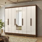 Guarda-roupa Casal 8 Portas 4 Gavetas Com Espelhos E Pés Dipl