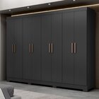 Guarda Roupa Casal 8 Portas 4 Gavetas Com Pés Paris Espresso