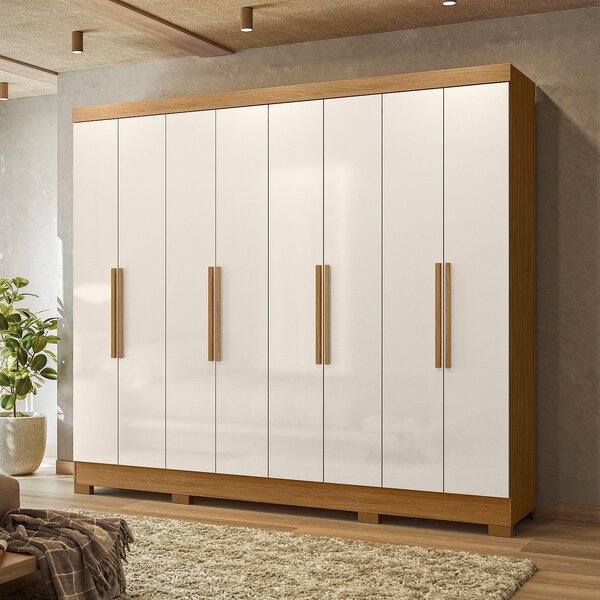 Guarda-roupa Casal 8 Portas 4 Gavetas E Pés Diplomata Freijó/