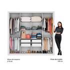 Guarda Roupa Casal 8 Portas 4 Gavetas Espelho Branco Carraro