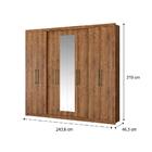 Guarda Roupa Casal 8 Portas 4 Gavetas Espelho Native Carraro