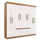 Guarda Roupa Casal 8 Portas 4 Gavetas Las Vegas  Off White/ N