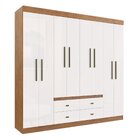 Guarda Roupa Casal 8 Portas 4 Gavetas Las Vegas  Off White/ N
