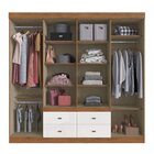 Guarda Roupa Casal 8 Portas 4 Gavetas Las Vegas  Off White/ N