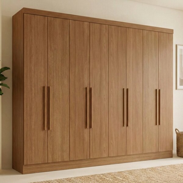 Guarda Roupa Casal 8 Portas 4 Gavetas Master New Jatoba