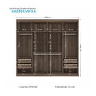 Guarda Roupa Casal 8 Portas 4 Gavetas Master Vip Castanha/off