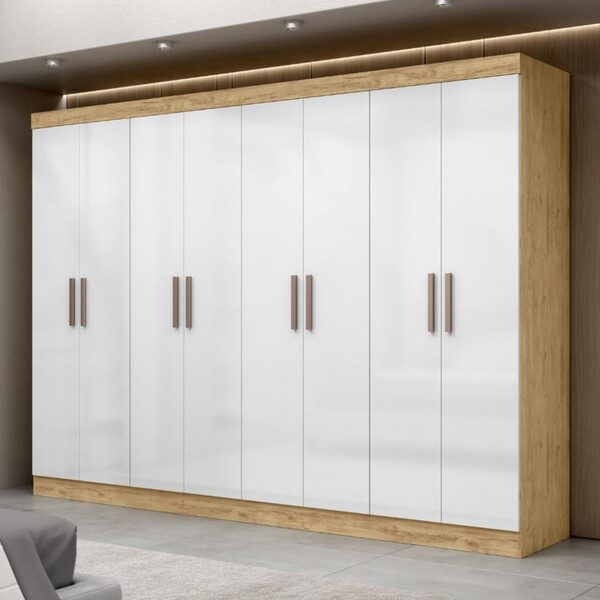 Guarda Roupa Casal 8 Portas 4 Gavetas Mdf Genebra Maxel