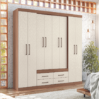 Guarda Roupa Casal 8 Portas 4 Gavetas Miami Jatobá Areia