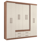 Guarda Roupa Casal 8 Portas 4 Gavetas Miami Jatobá Areia