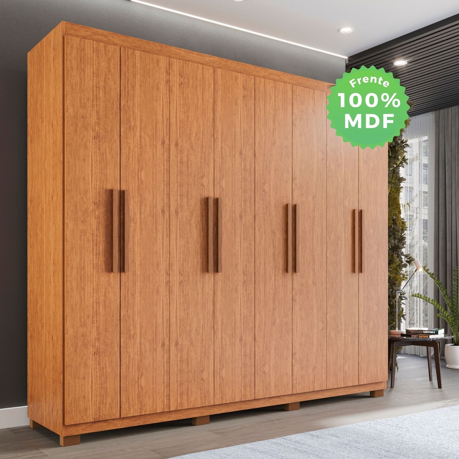 Guarda-roupa Casal 8 Portas 4 Gavetas Montreal Com Pés Frente 100