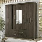 Guarda Roupa Casal 8 Portas 4 Gavetas Nápoles 8.4 Com Espelho