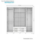 Guarda Roupa Casal 8 Portas 4 Gavetas Nápoles 8.4 Com Espelho