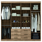 Guarda Roupa Casal 8 Portas 4 Gavetas Napoles C/ Pes + Comoda