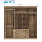 Guarda Roupa Casal 8 Portas 4 Gavetas Napoles C/ Pes + Comoda