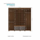 Guarda Roupa Casal 8 Portas 4 Gavetas Nápoles Com Espelhos E