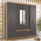 Guarda Roupa Casal 8 Portas 4 Gavetas Nápoles Com Espelhos E