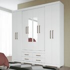 Guarda Roupa Casal 8 Portas 4 Gavetas Nápoles Com Espelhos E