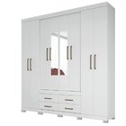 Guarda Roupa Casal 8 Portas 4 Gavetas Nápoles Com Espelhos E