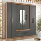 Guarda Roupa Casal 8 Portas 4 Gavetas Nápoles Com Espelhos Ja