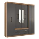 Guarda Roupa Casal 8 Portas 4 Gavetas Nápoles Com Espelhos Ja