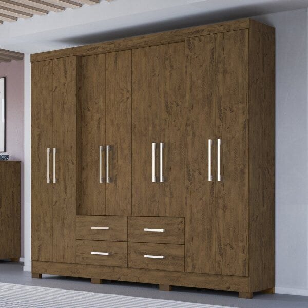 Guarda-roupa Casal 8 Portas 4 Gavetas San Lorenzo Plus Moval