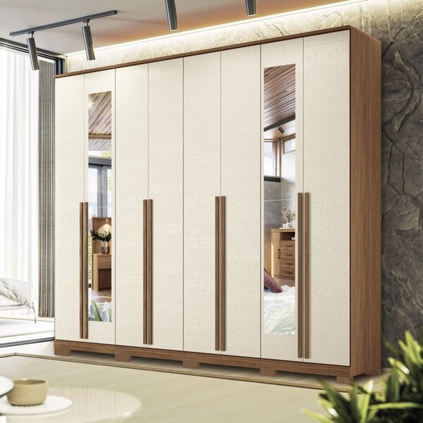 Guarda Roupa Casal 8 Portas 6 Gavetas 100% Mdf Fernanda Com E