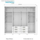 Guarda Roupa Casal 8 Portas 6 Gavetas Havana 8.6 Branco Com P