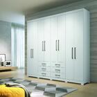 Guarda Roupa Casal 8 Portas 6 Gavetas Havana 8.6 Branco Com P