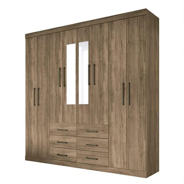 Guarda Roupa Casal 8 Portas 6 Gavetas Liverpool 8.6 Com Espel