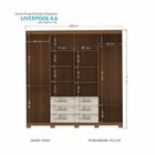 Guarda-roupa Casal 8 Portas 6 Gavetas Liverpool Com Espelhos