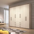 Guarda Roupa Casal 8 Portas 6 Gavetas Master Castanho/off Whi