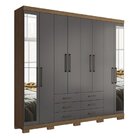 Guarda Roupa Casal 8 Portas 6 Gavetas Master Com Espelho E Pé