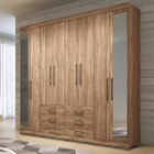 Guarda Roupa Casal 8 Portas 6 Gavetas Master Com Espelho E Pé