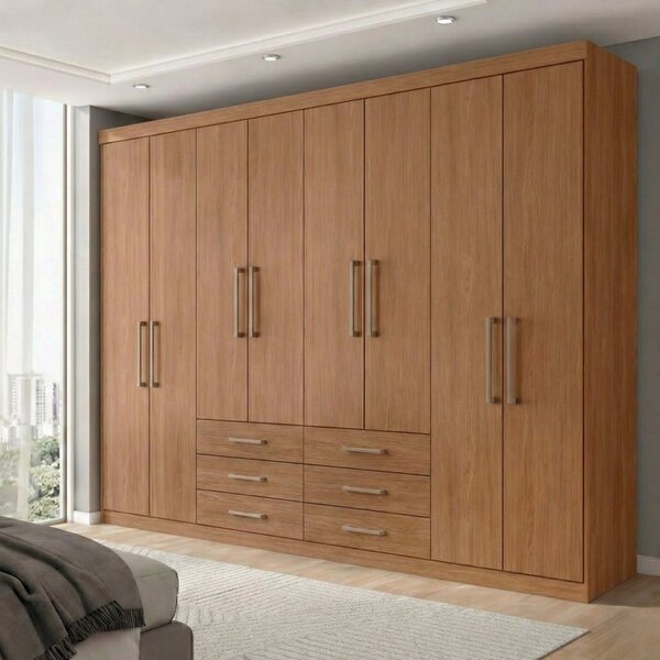 Guarda Roupa Casal 8 Portas 6 Gavetas Master Jatobá