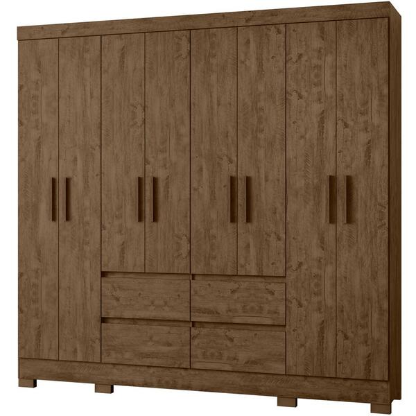 Guarda Roupa Casal 8 Portas 9720 Naturale Branco Moval