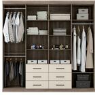 Guarda Roupa Casal 8 Portas 9 Prateleiras Castanho/off White