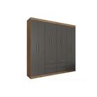 Guarda Roupa Casal 8 Portas 9 Prateleiras Castanho/off White