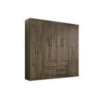 Guarda Roupa Casal 8 Portas 9 Prateleiras Castanho/off White