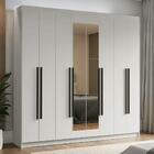 Guarda-roupa Casal 8 Portas Batentes Com Espelho Branco/branc