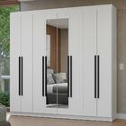 Guarda-roupa Casal 8 Portas Batentes Com Espelho Branco/branc