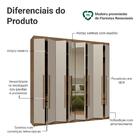 Guarda-roupa Casal 8 Portas Batentes Com Espelho Rustic/crema